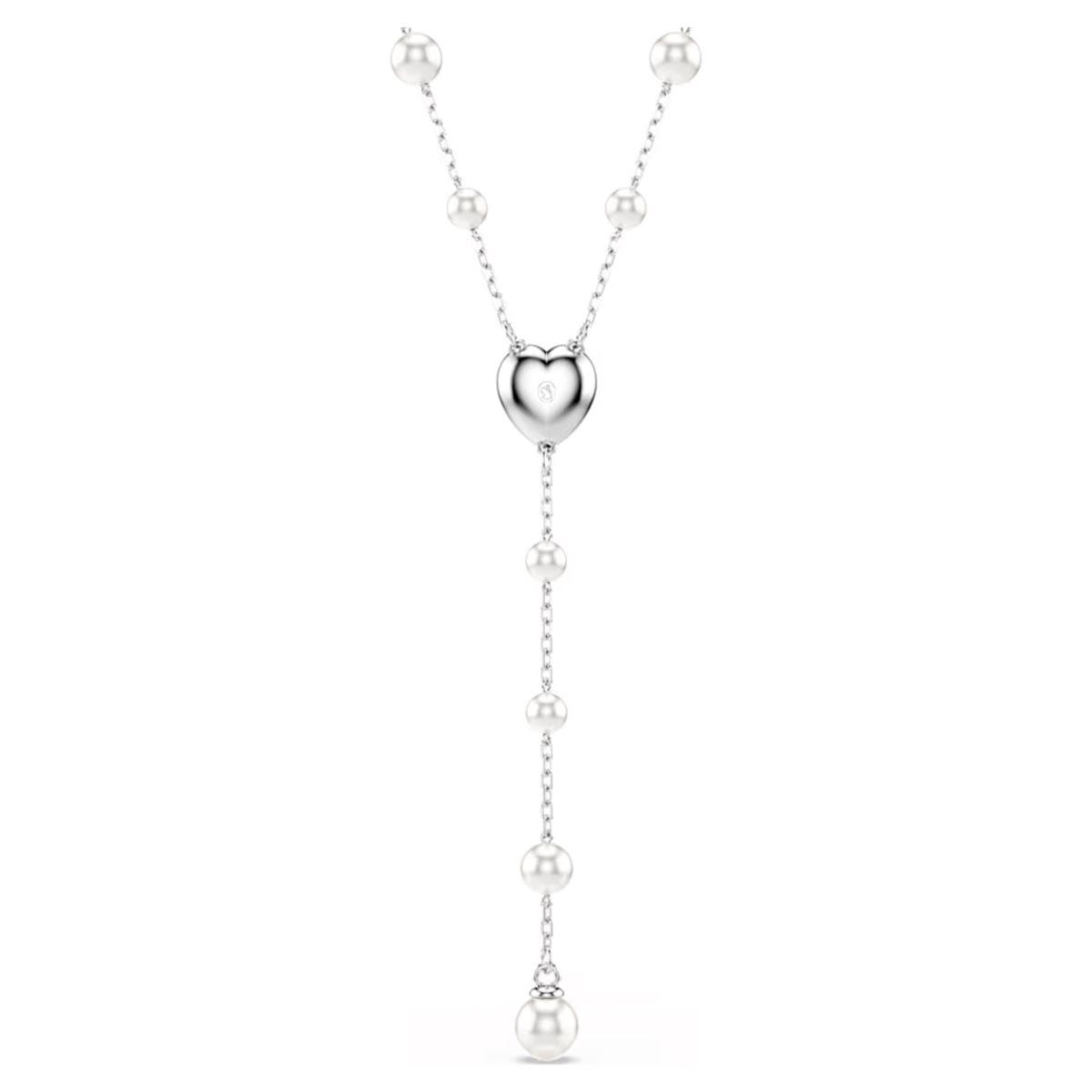 Swarovski Ariana Grande Crystal Heart Lariat Necklace with Crystal Pearls