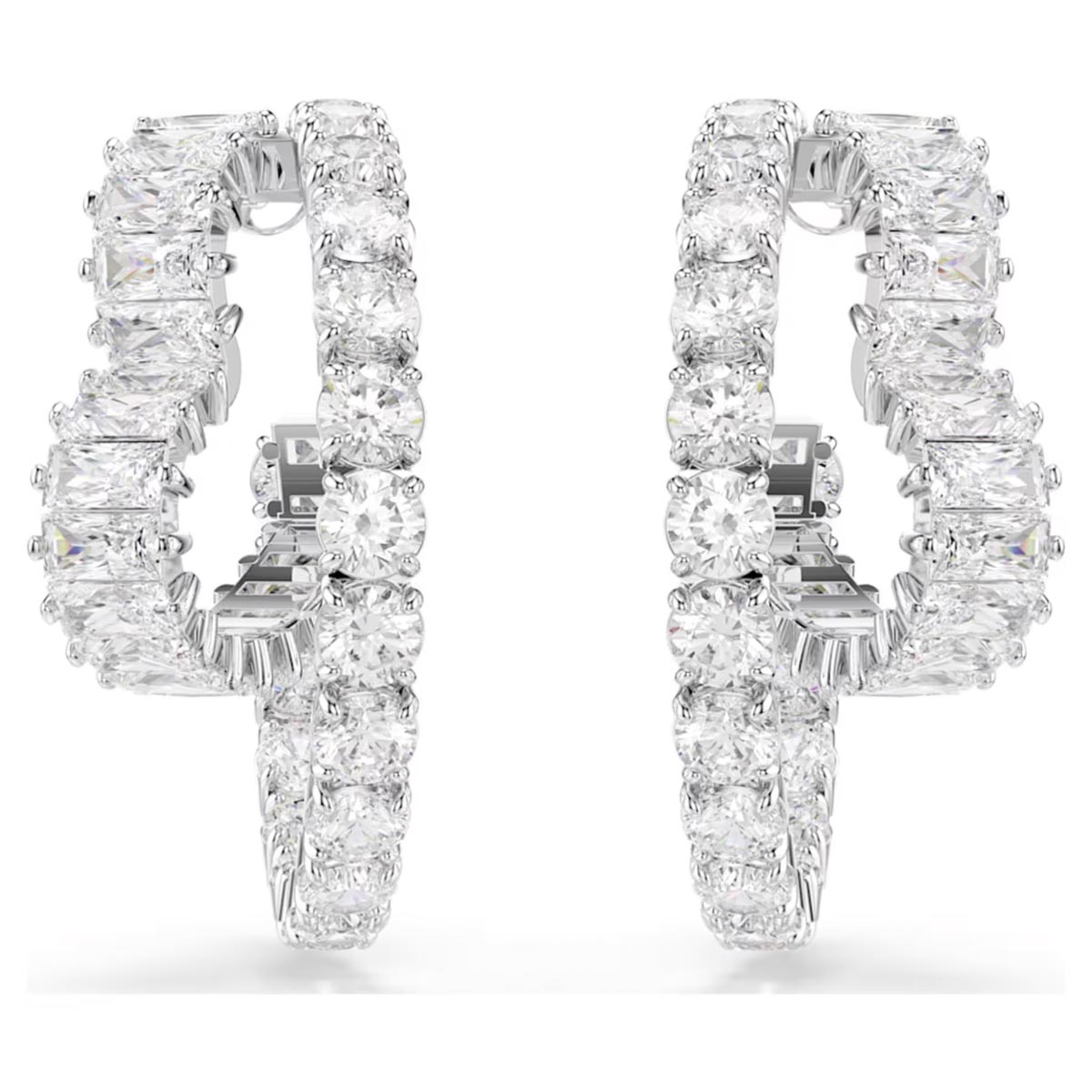 Swarovski Matrix Crystal Heart Hoop Earrings
