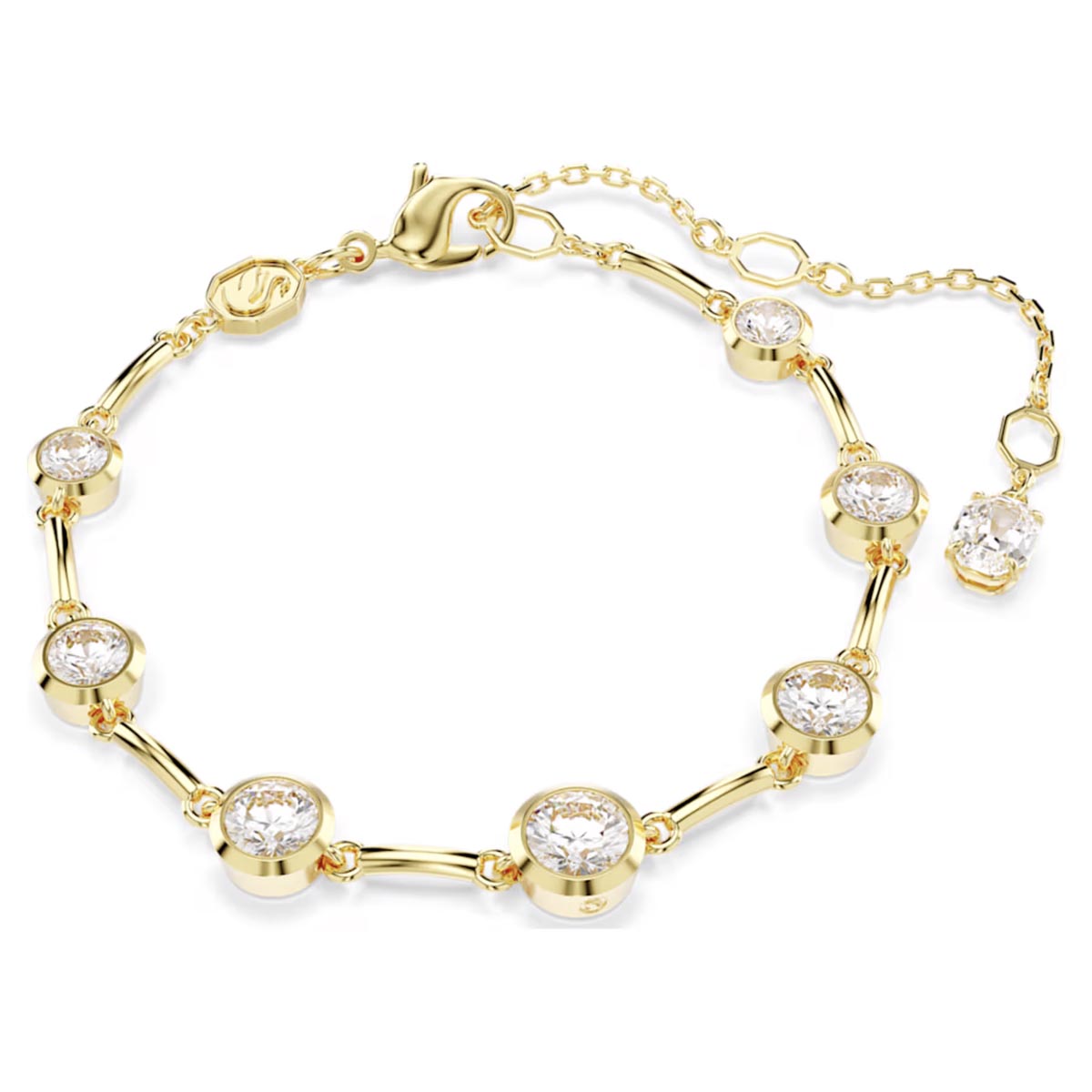 Swarovski Imber Crystal Bezel Tennis Bracelet in Yellow Tone Plate