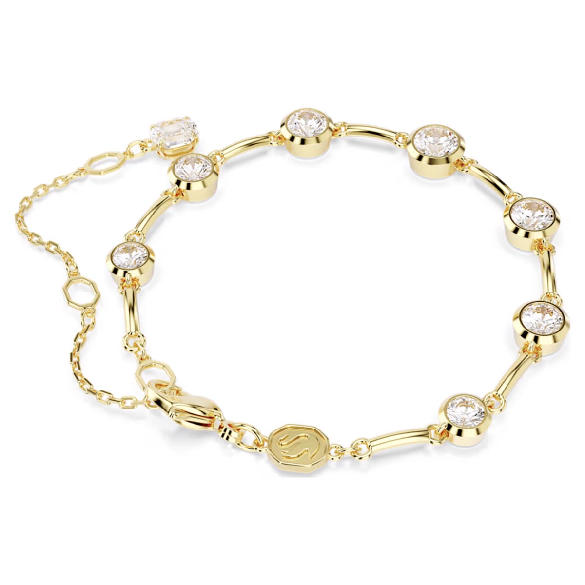 Swarovski Imber Crystal Bezel Tennis Bracelet in Yellow Tone Plate