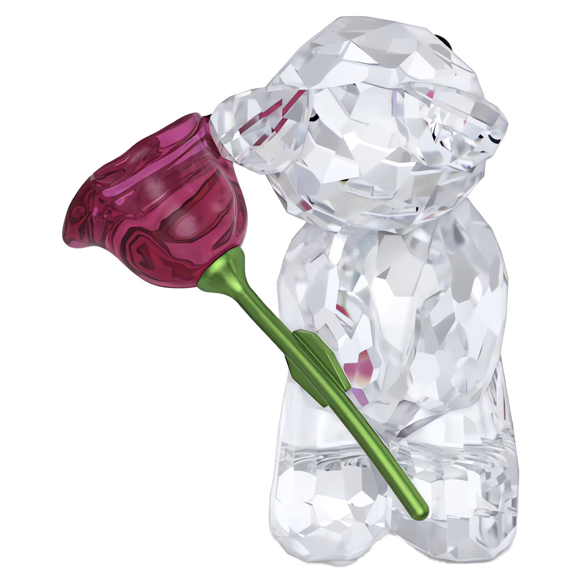 Swarovski Kris Bear Crystal A Rose With Love Figurine