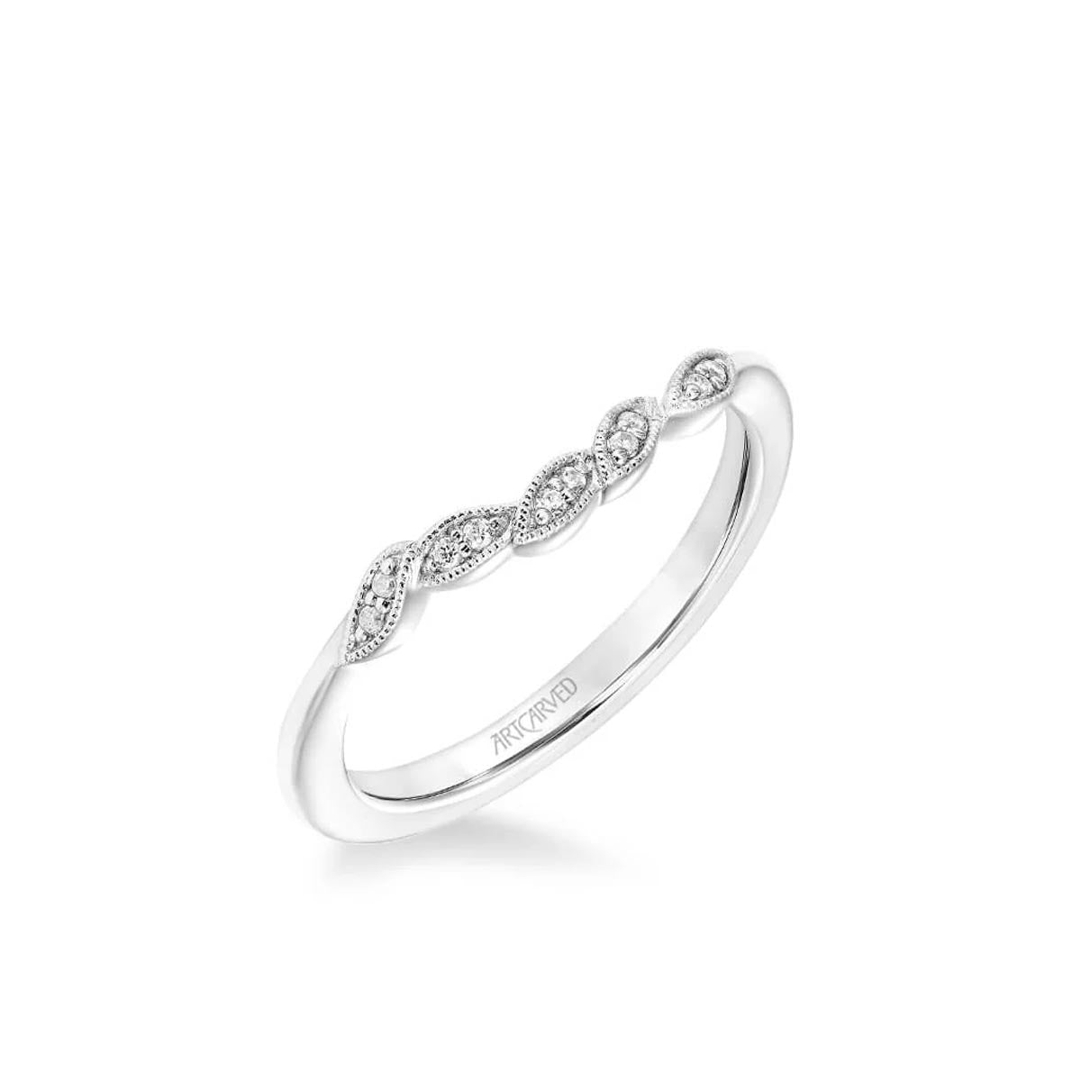 Artcarved Diamond Wedding Band in 14kt White Gold