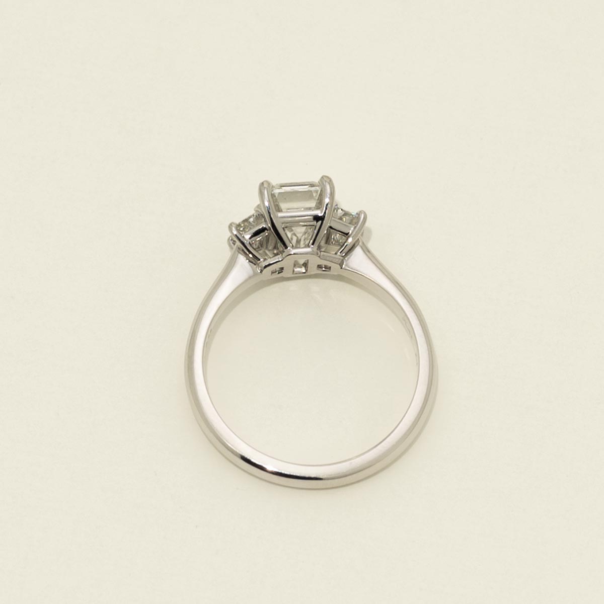 Emerald Cut Diamond Three Stone Engagement Ring in Platinum (2 3/8ct tw)