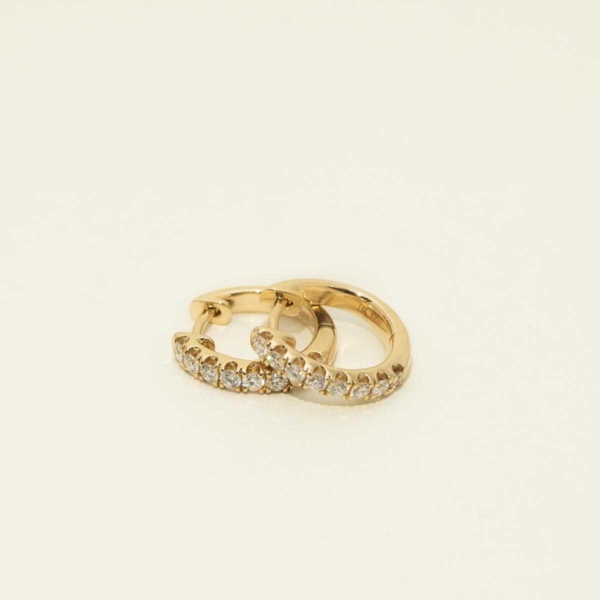 Diamond Hoop Earrings in 14kt Yellow Gold (1/2ct tw)