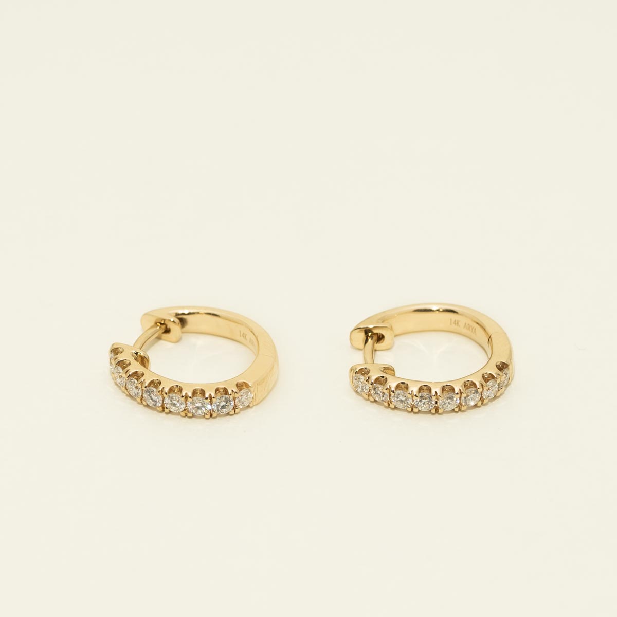 Diamond Hoop Earrings in 14kt Yellow Gold (1/2ct tw)