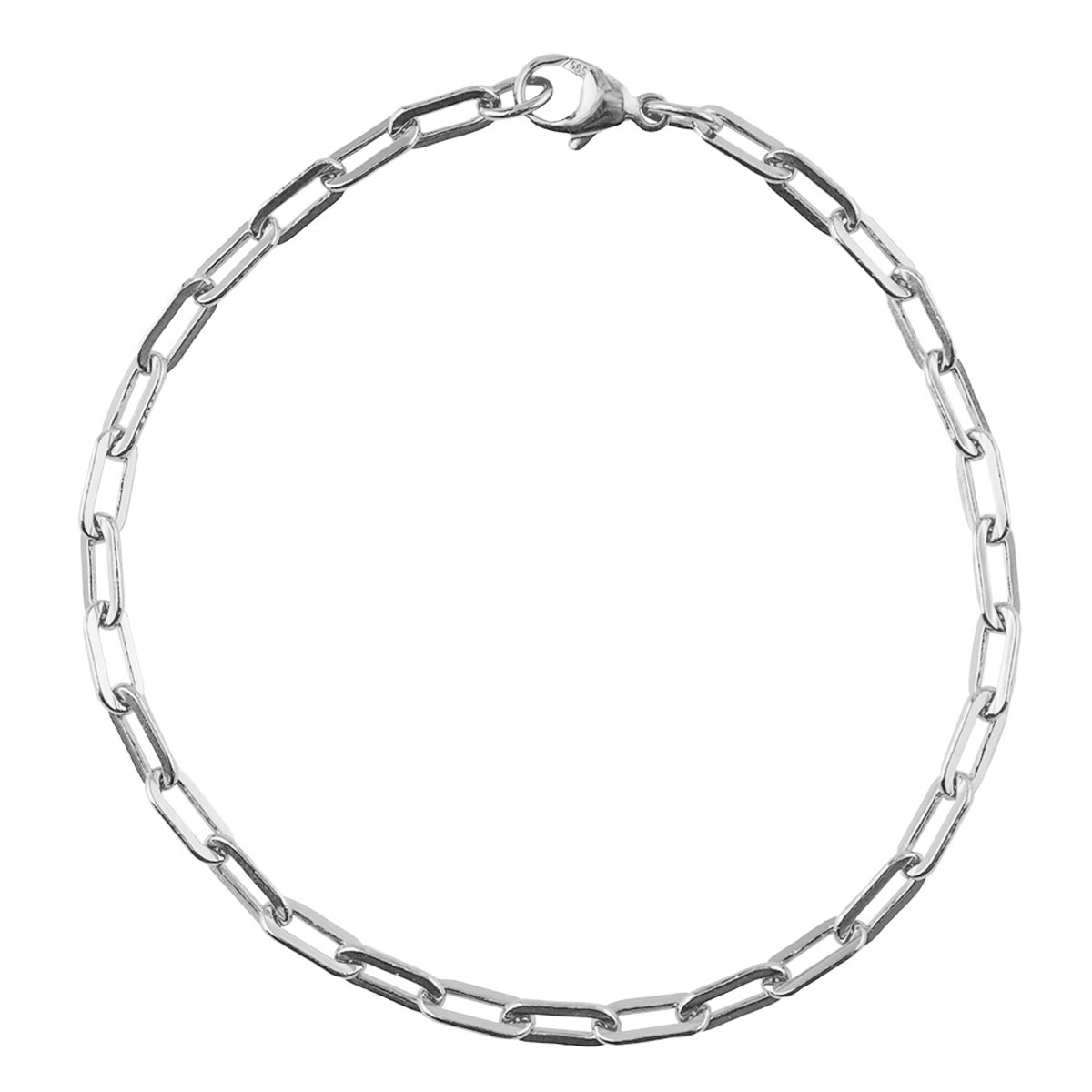 Rembrandt Paperclip Charm Bracelet in Sterling Silver (7 inches)