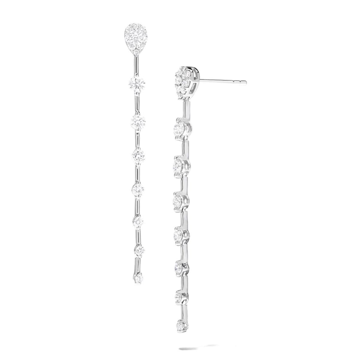 Lovebright Diamond Pear Shape Drop Earrings in 18kt White Gold (7/8ct tw)
