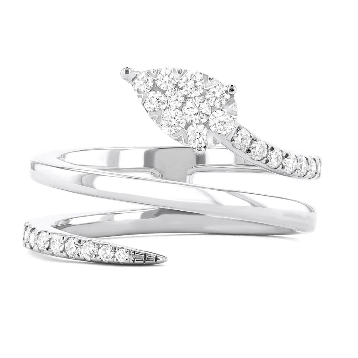 Lovebright Diamond Pear Shape Ring in 18kt White Gold (3/8ct tw)