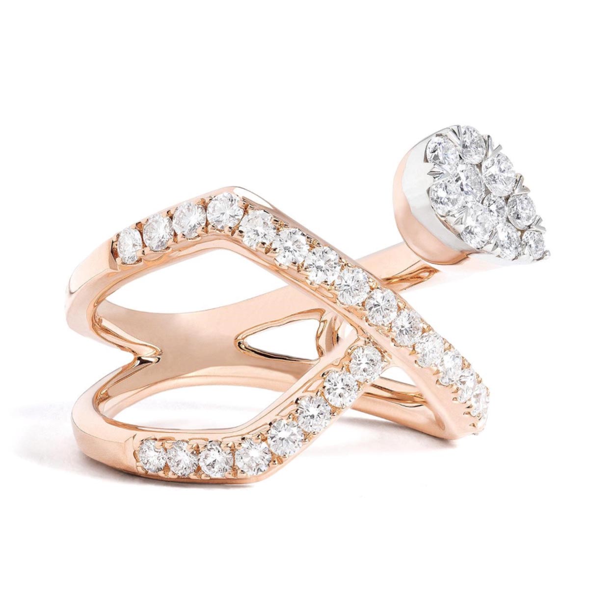 Lovebright Pear Shape Diamond Ring in 18kt Rose Gold (1ct tw)