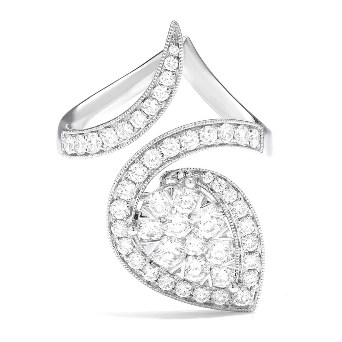 Lovebright Diamond Pear Shape Ring in 18kt White Gold (1 1/2ct tw)