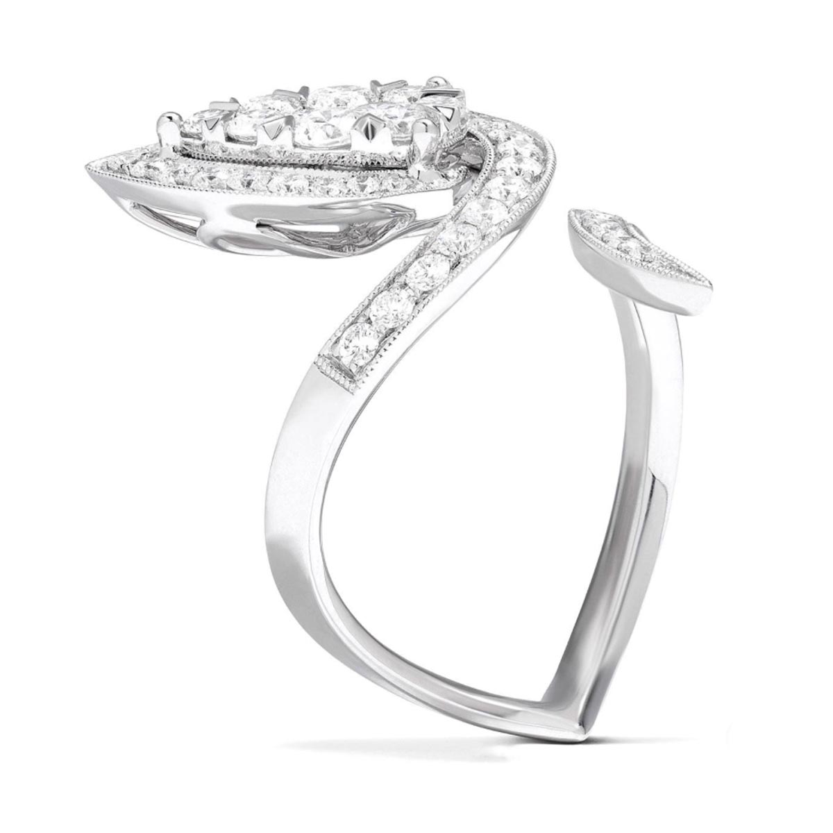 Lovebright Diamond Pear Shape Ring in 18kt White Gold (1 1/2ct tw)