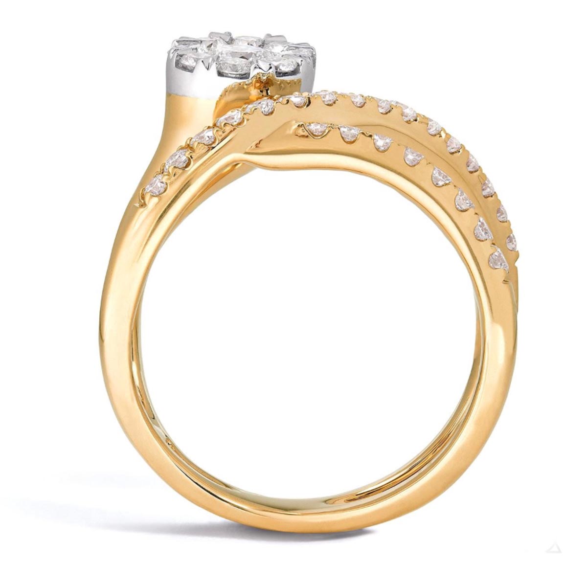 Lovebright Diamond Halo Rin gin 18kt Yellow Gold (7/8ct tw)