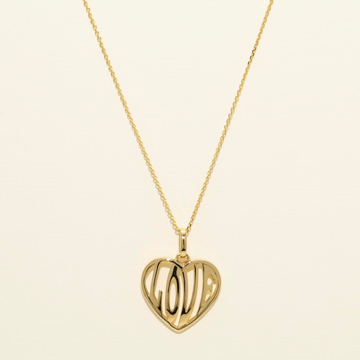 Love Heart Necklace in 10kt Yellow Gold