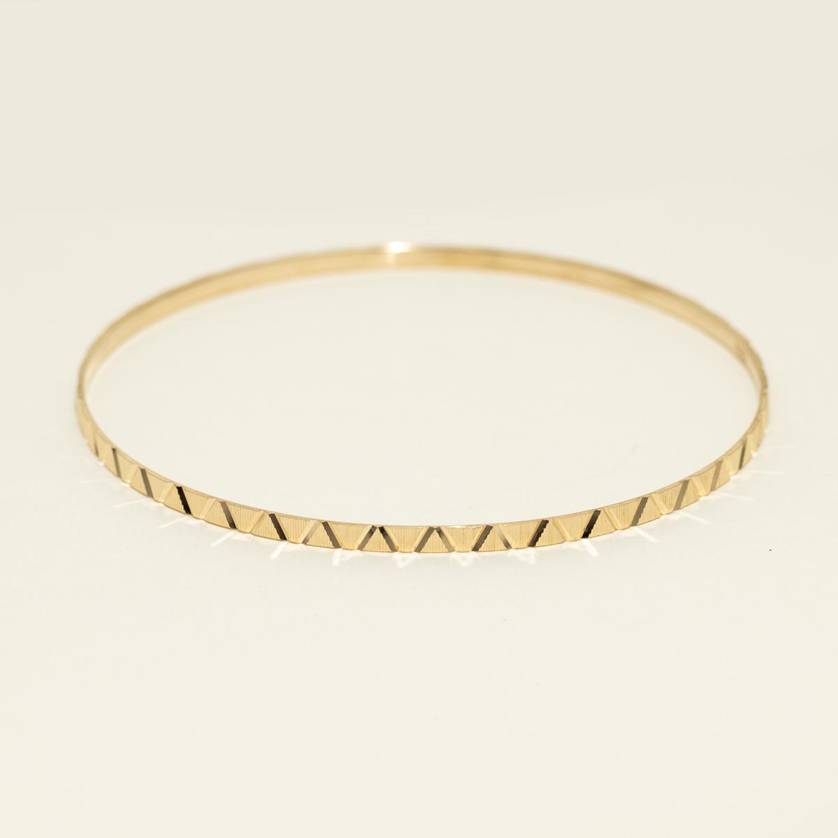 Estate Textured Bangle Bracelet in 14kt Yellow Gold