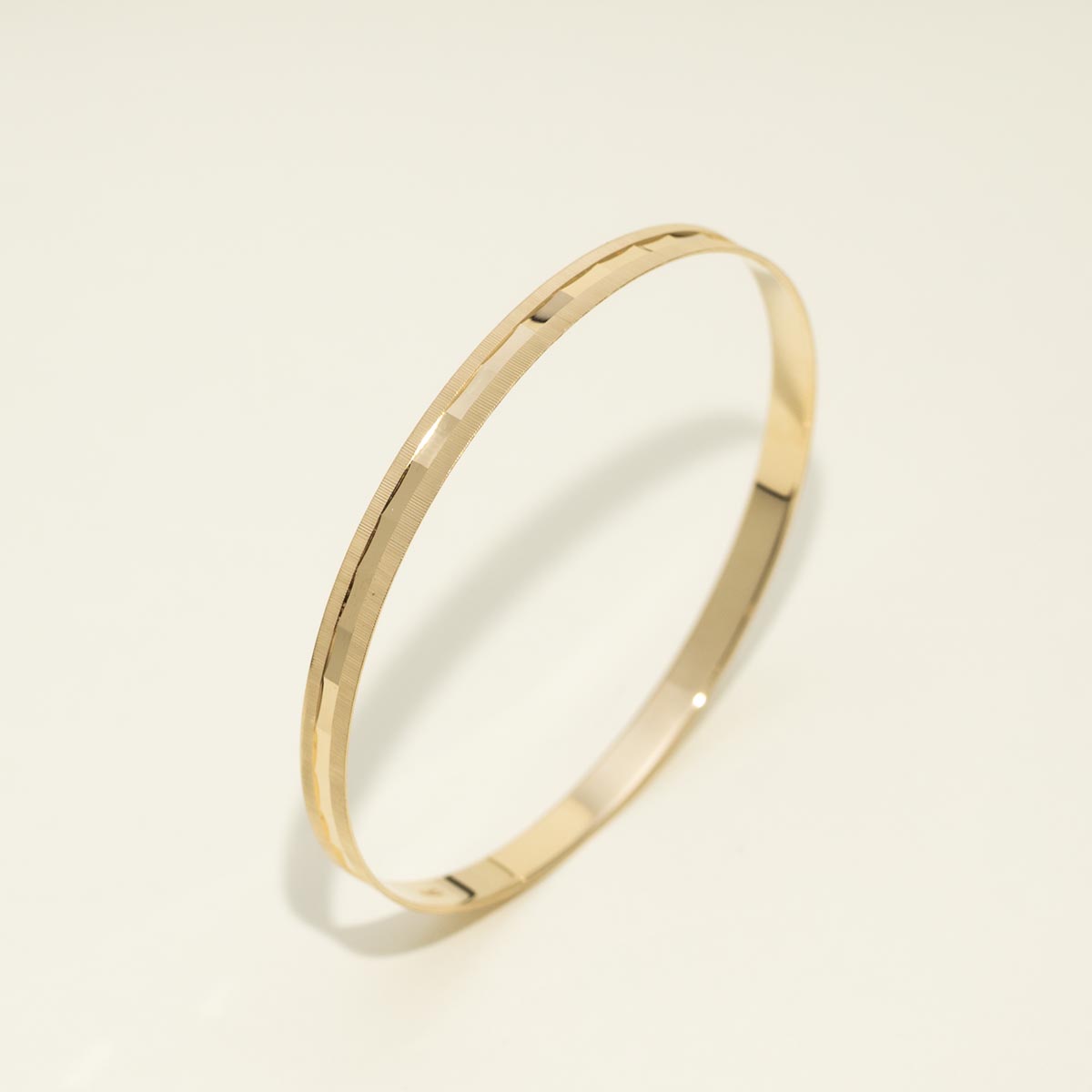 Estate Textured Bangle Bracelet in 14kt Yellow Gold
