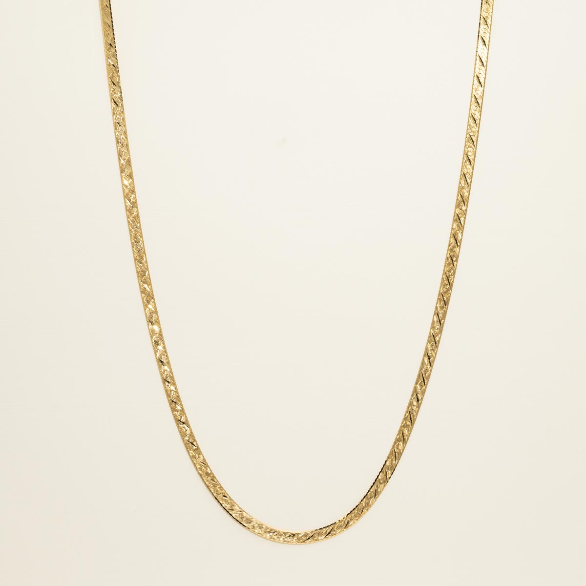 Estate Herringbone Chain in 14kt Yellow Gold (18 inches and 3.4mm wide)