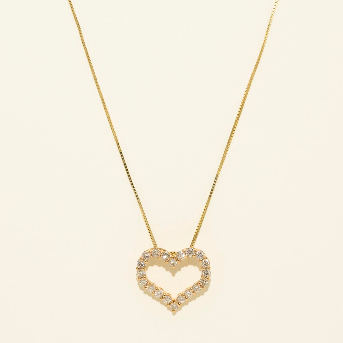 Diamond Heart Necklace in 14kt Yellow Gold (1/2ct tw)