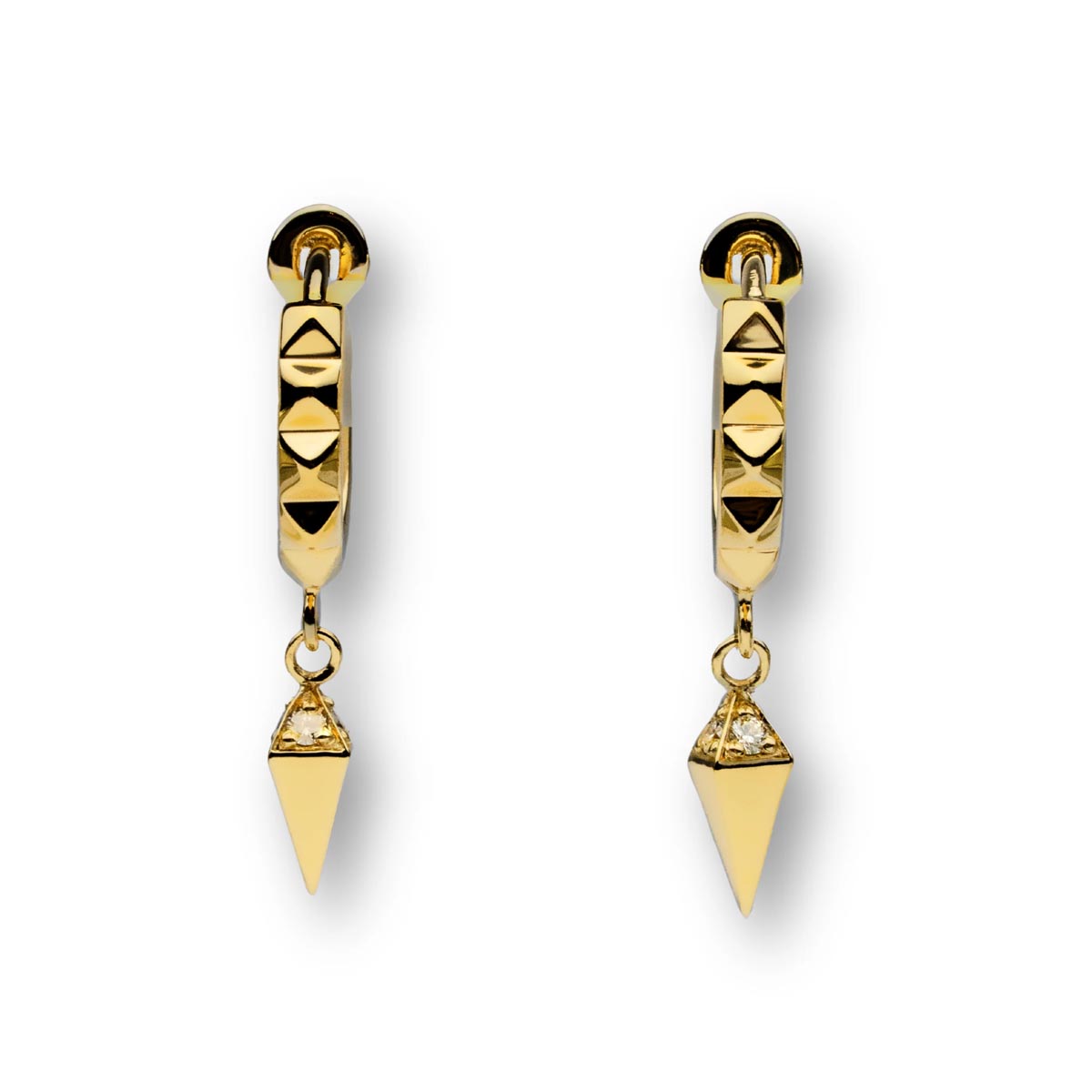 Lands Collection Earth Diamond Hoop Earrings in Yellow Modern Electrum (1/10ct tw)