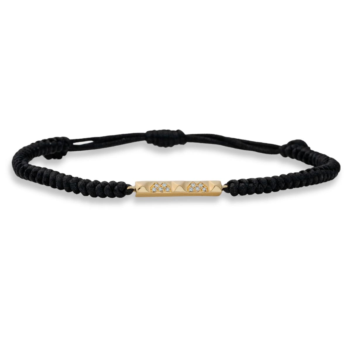 Lands Collection Earth Diamond Silk Cord Bracelet in Yellow Modern Electrum (1/20ct tw)