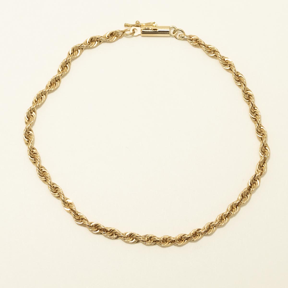 Estate Rope Chain Bracelet in 14kt Yellow Gold (8 inches and 3mm)