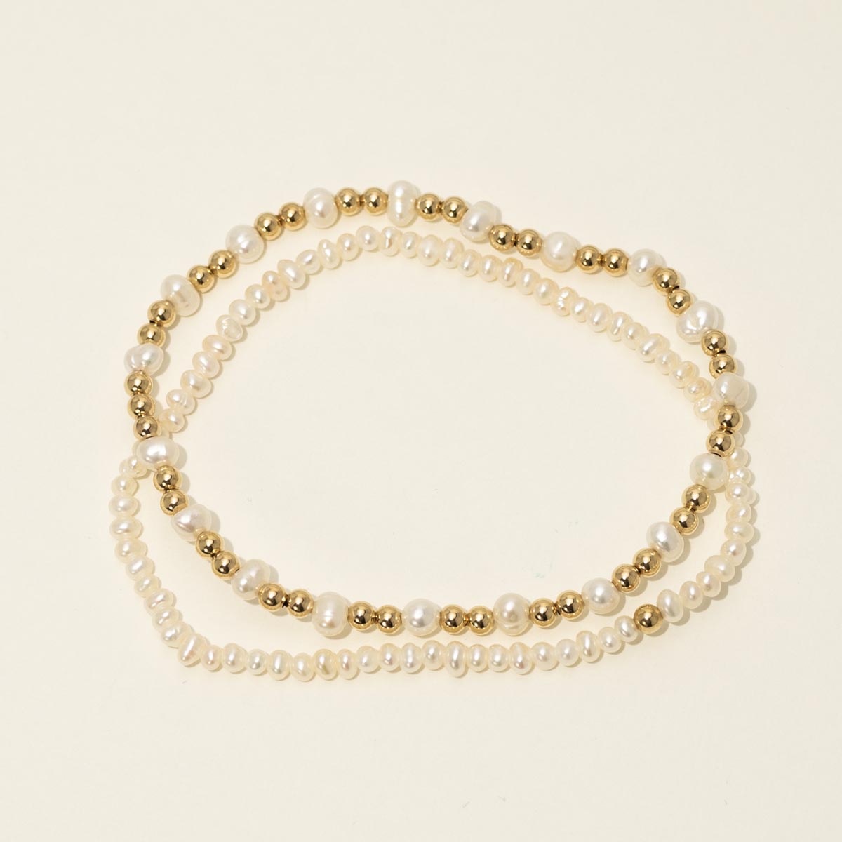 Dee Berkley "Cheers to Love" Cultured Freshwater Pearl and 14kt Gold Filled Bead Two Bracelet Bridal Gift Box Set (4mm pearls)