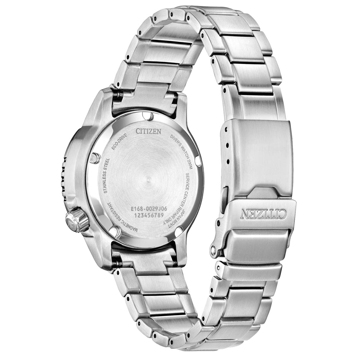 Citizen Promaster Dive Womens Watch with Red Dial and Stainless Steel Bracelet (eco-drive movement)