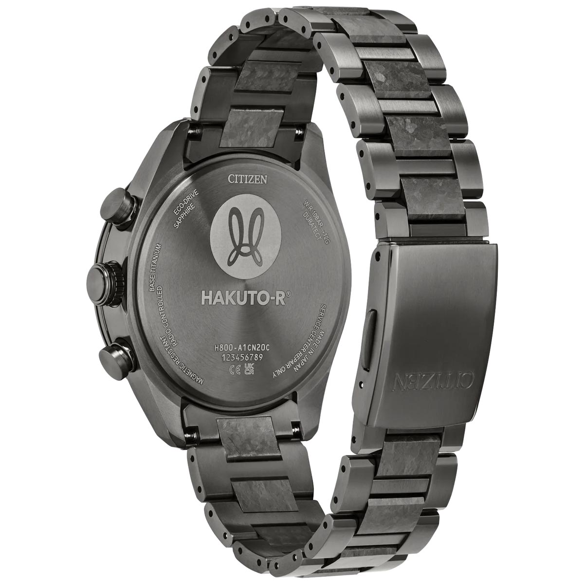 Citizen Attesa Hakuto-R Mens Watch with Black Dial and Gray Super Titanium™ Bracelet (eco-drive movement)