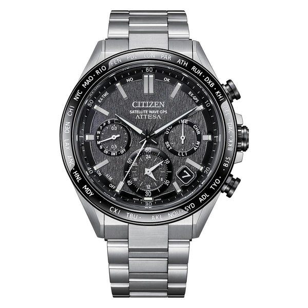 Citizen Attesa Mens Watch with Gray Dial and Super Titanium