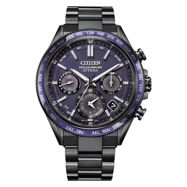 Citizen Attesa Watch with Blue Dial and Black Super Titanium