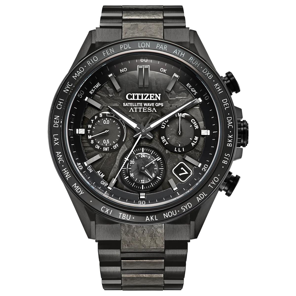 Citizen Attesa Mens Watch with Black Dial and Super Titanium™ Bracelet (eco-drive movement)