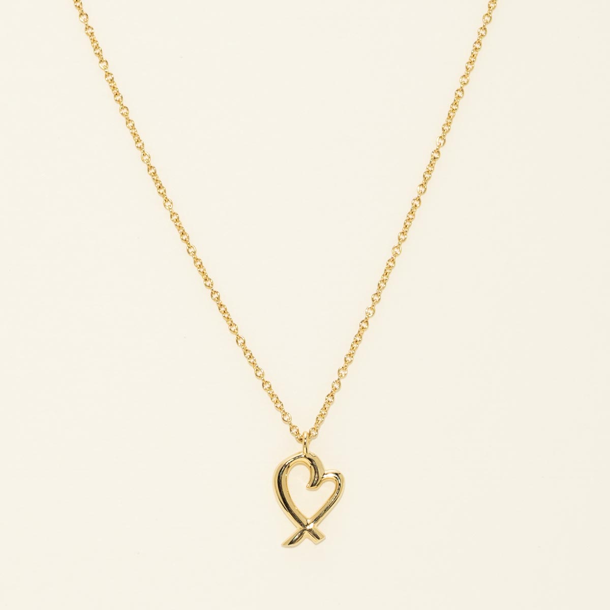 Estate Tiffany and Co. Paloma Picasso Loving Heart Necklace in 18kt Yellow Gold