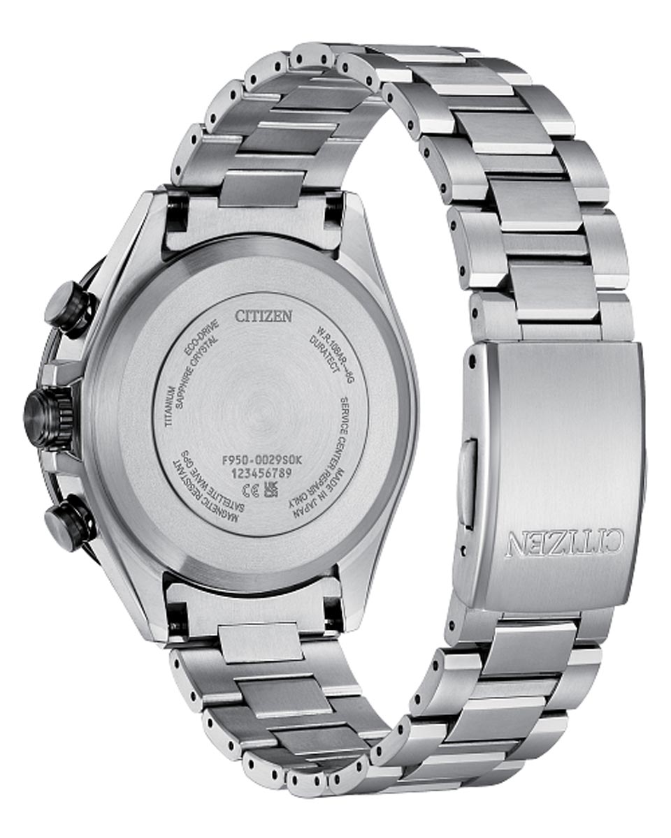 Citizen Attesa Mens Watch with Blue Dial and Super Titanium Bracelet (eco drive movement)