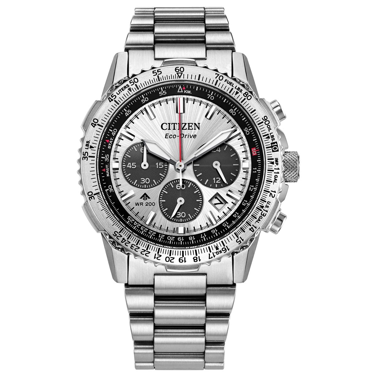 Citizen Promaster Navihawk
Mens Watch with White Dial and Stainless Steel Bracelet (eco-drive movement)