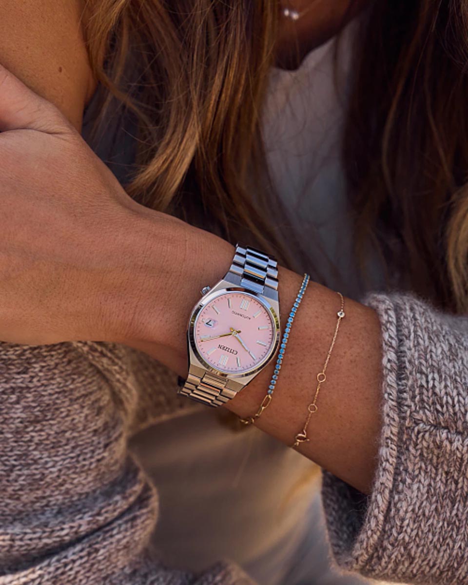 Citizen Tsuyosa 37mm Watch with Pink Dial and Stainless Steel Bracelet (automatic movement)