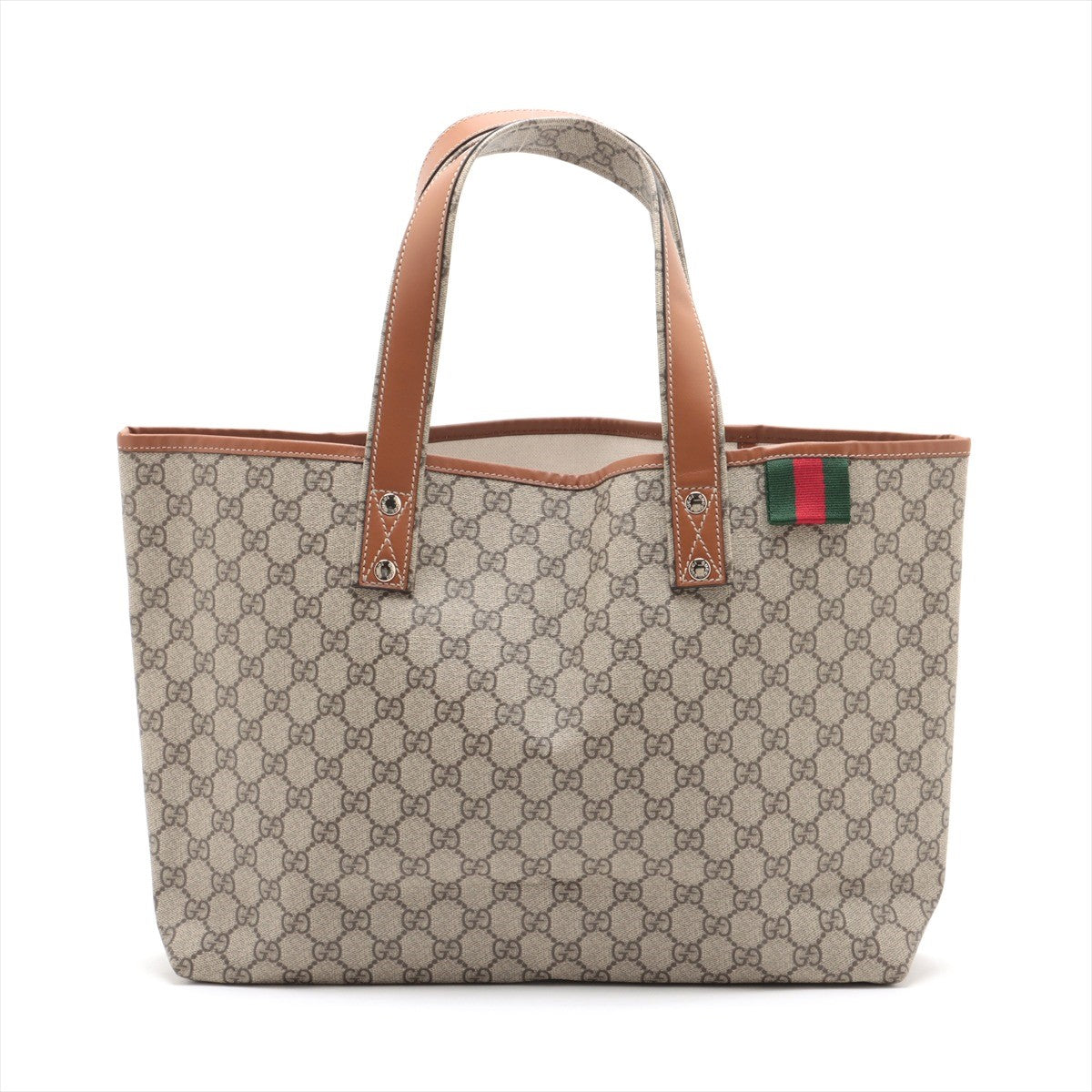 Pre Owned Gucci Beige Canvas GG Supreme Tote Bag