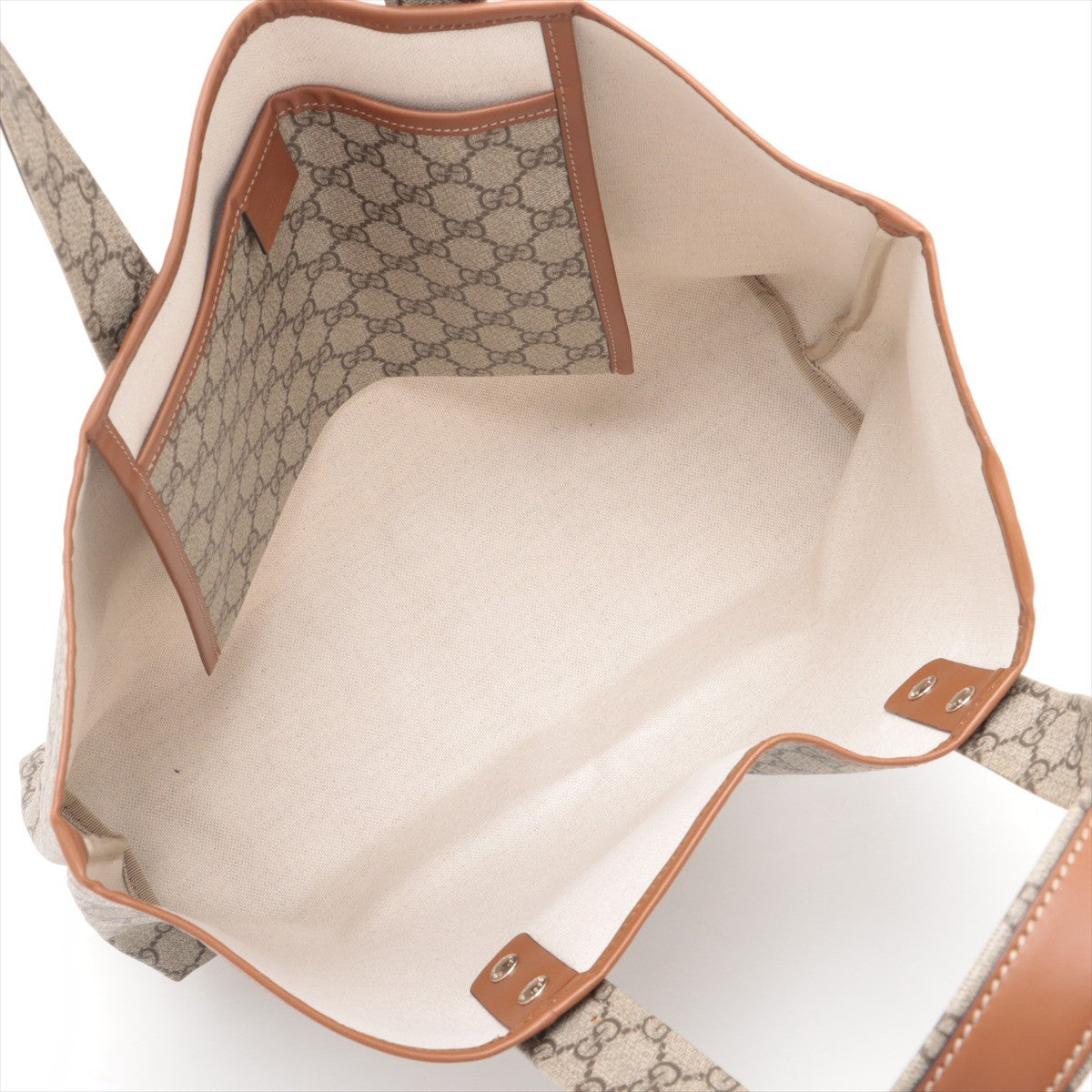 Pre Owned Gucci Beige Canvas GG Supreme Tote Bag