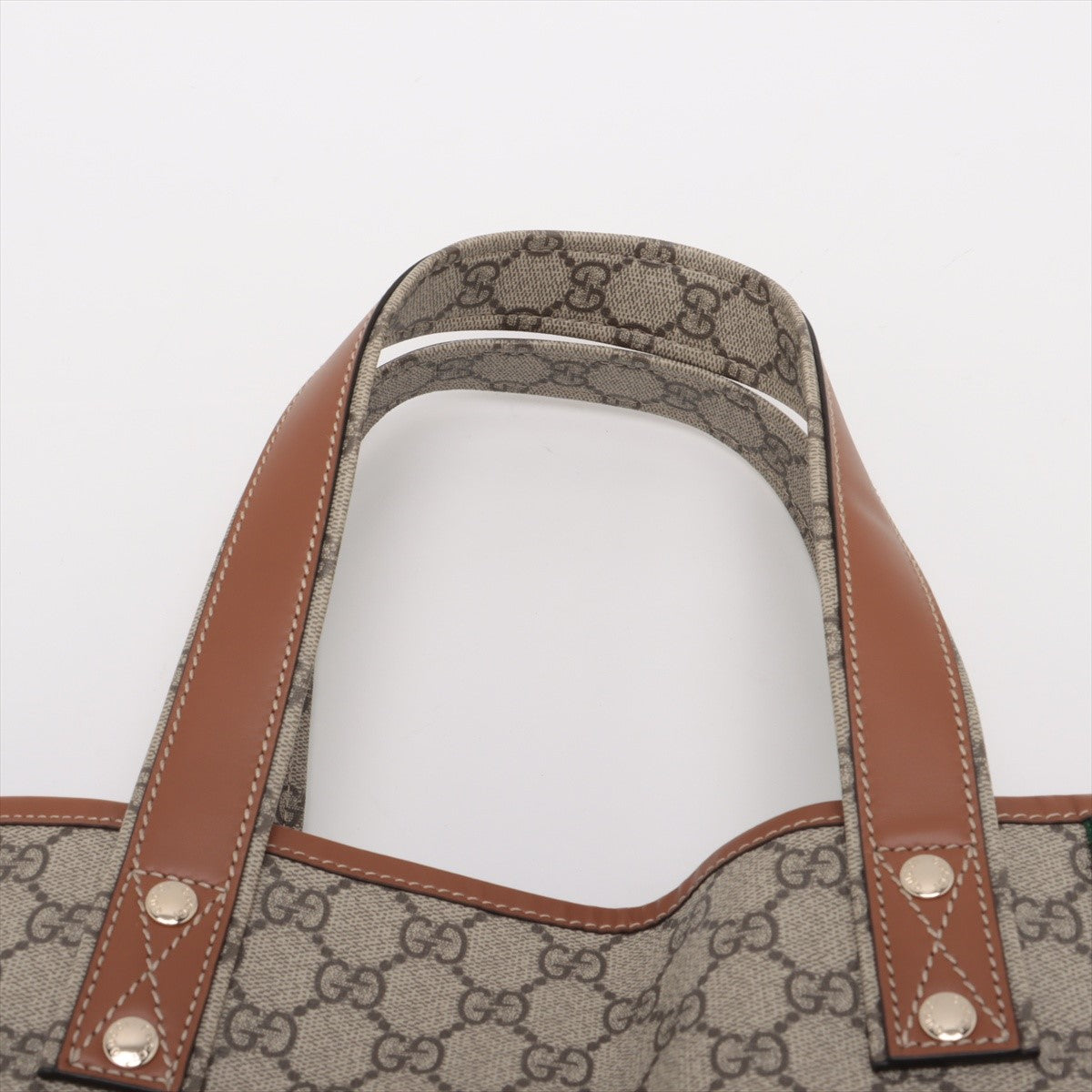 Pre Owned Gucci Beige Canvas GG Supreme Tote Bag