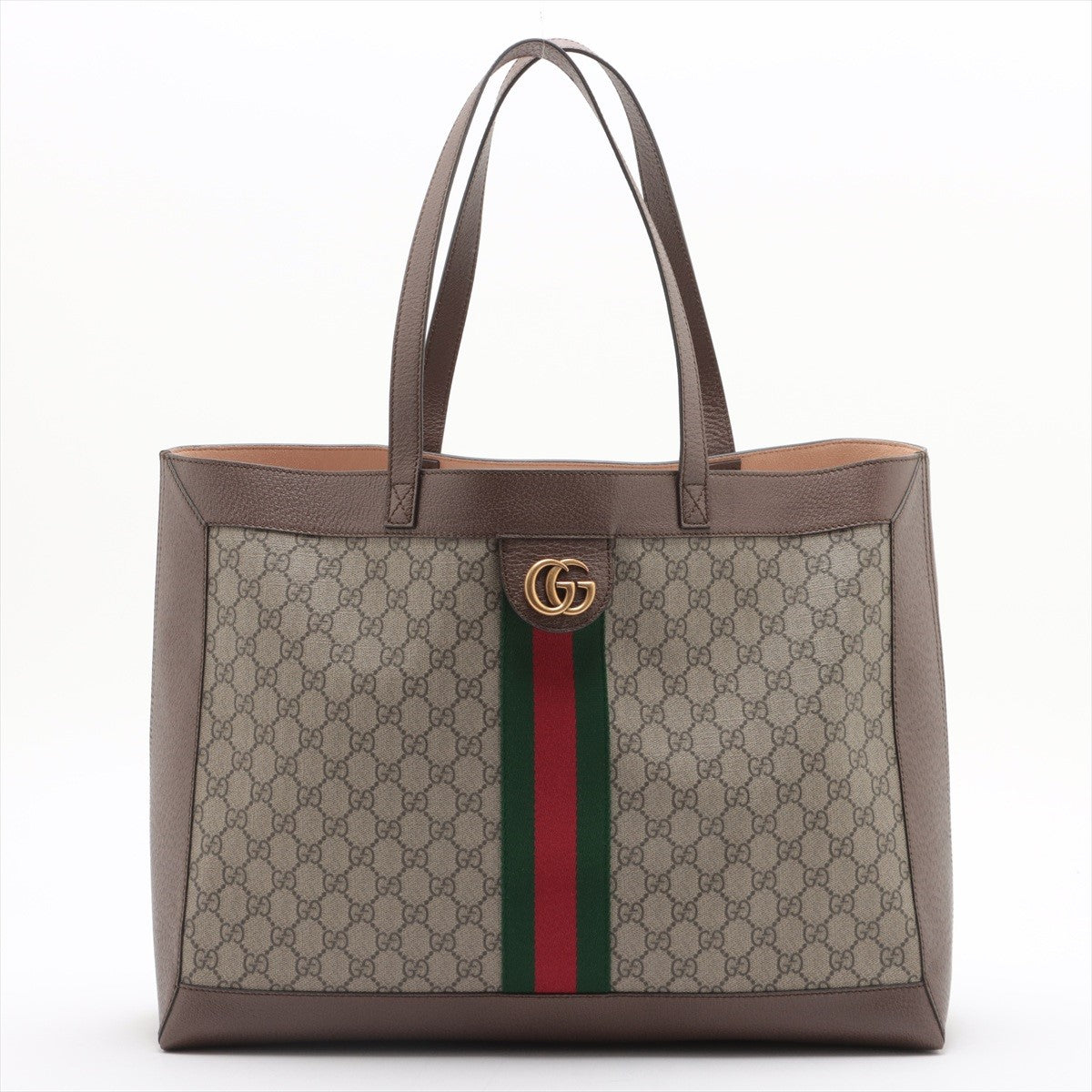Pre Owned Gucci Brown Canvas GG Soft Ophidia Tote Bag with Pouch