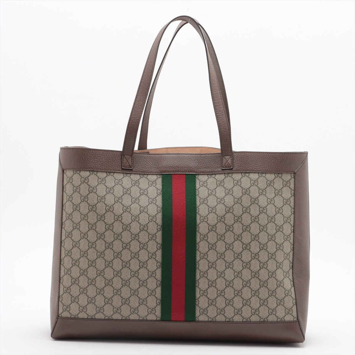 Pre Owned Gucci Brown Canvas GG Soft Ophidia Tote Bag with Pouch