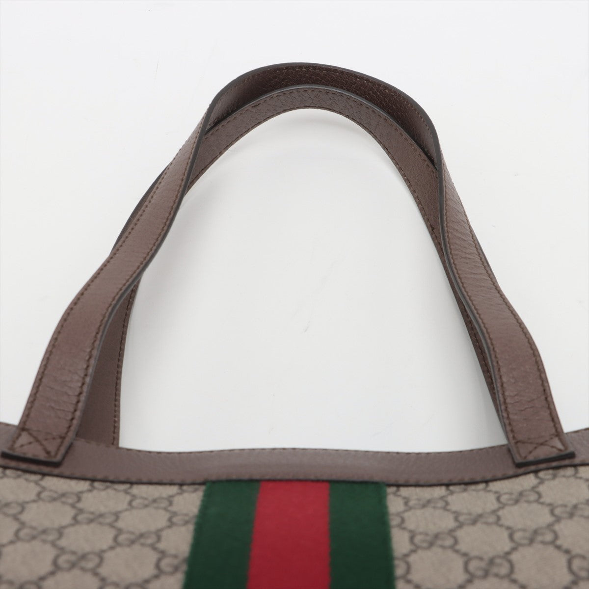Pre Owned Gucci Brown Canvas GG Soft Ophidia Tote Bag with Pouch