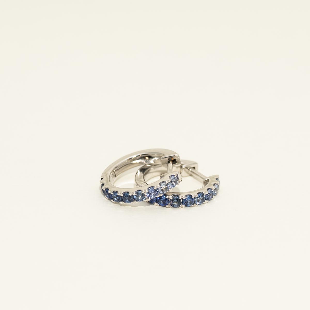 Sapphire Gradient Hoop Earrings in 14kt White Gold