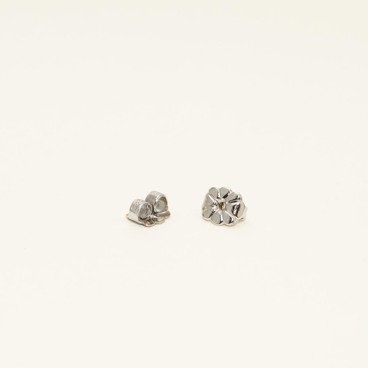 Aquamarine Flower Stud Earrings in 14kt White Gold with Diamonds (.04ct tw)