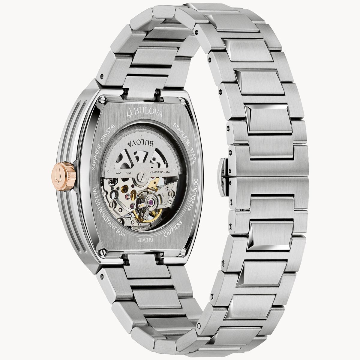 Bulova Maquina Mens Watch with Skeletonized Blue Dial and