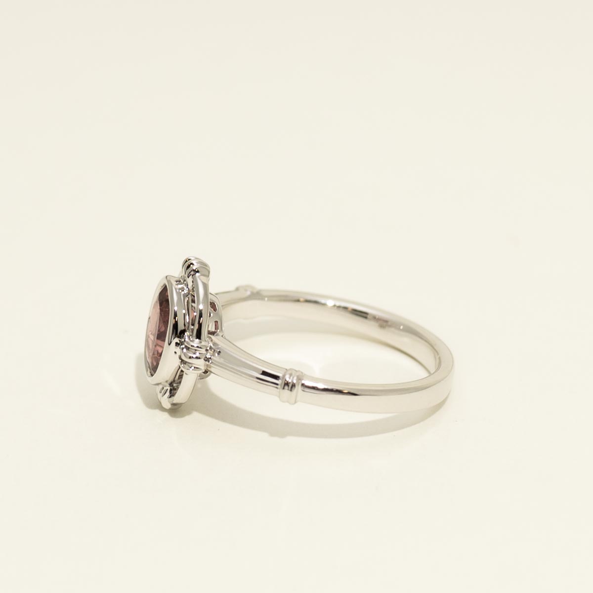 Maine Pink Tourmaline Ring in 14kt White Gold