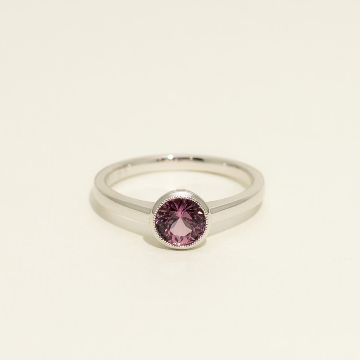 Pink Spinel Ring in 14kt White Gold