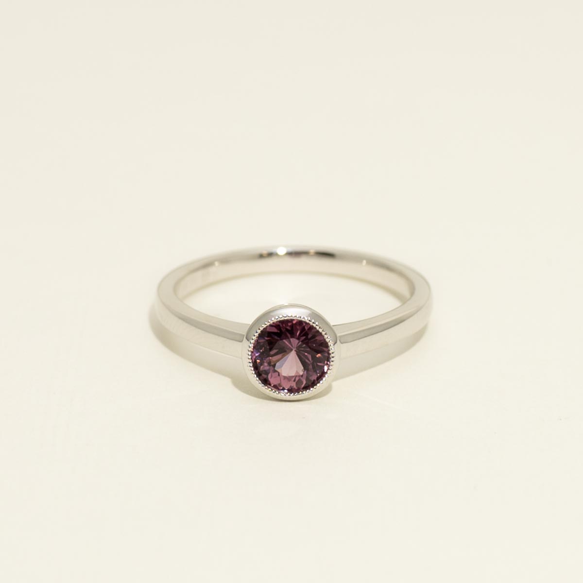 Pink Spinel Ring in 14kt White Gold