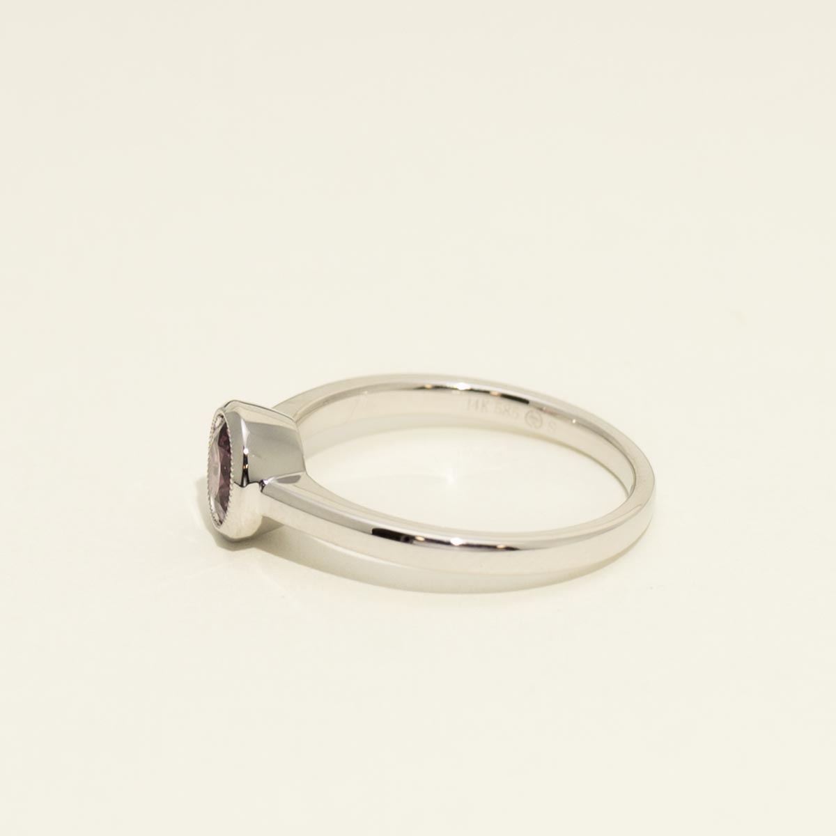 Pink Spinel Ring in 14kt White Gold