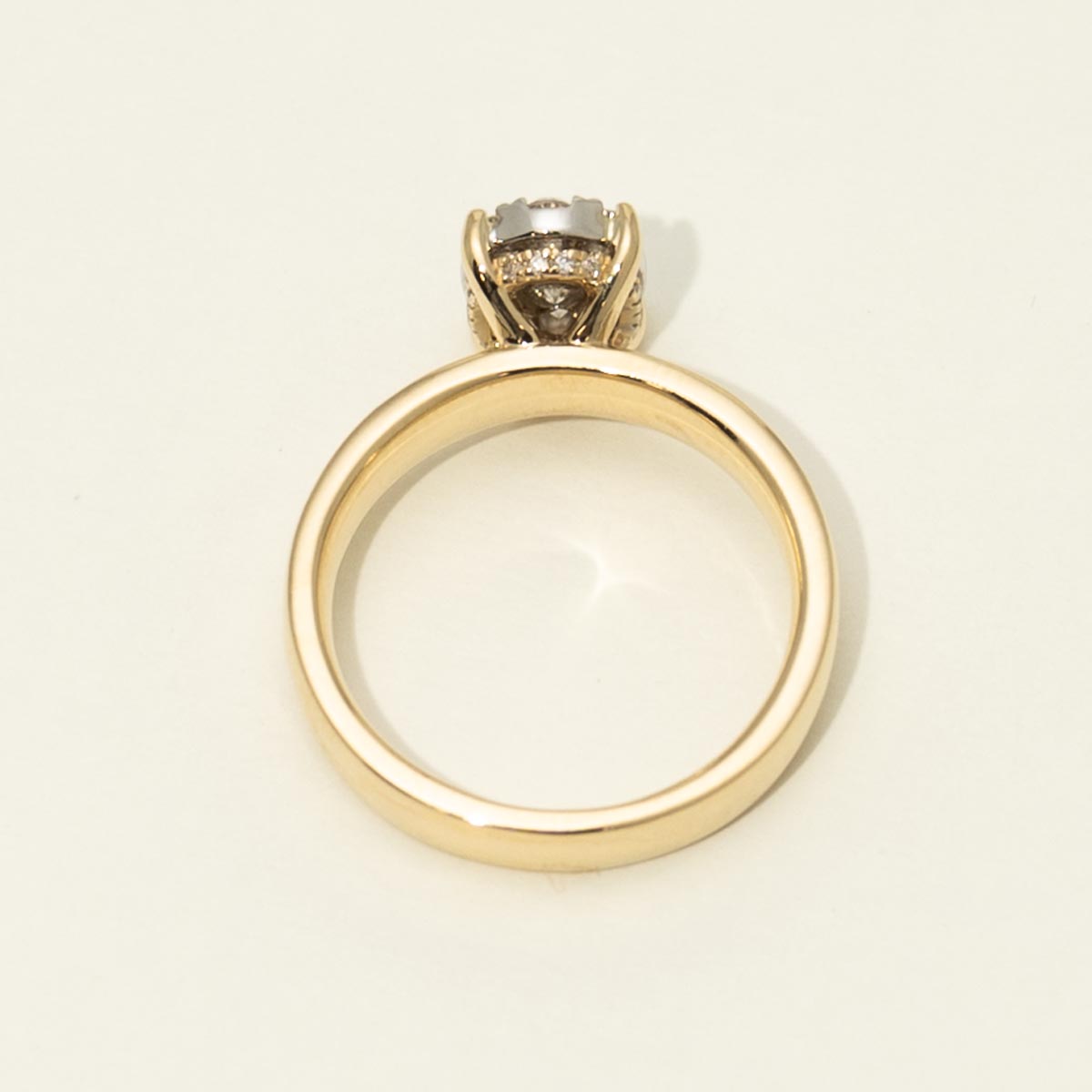 Lovebright Diamond Oval Shaped Bold Shank Engagement Ring in 14kt Yellow Gold (1/2ct tw)
