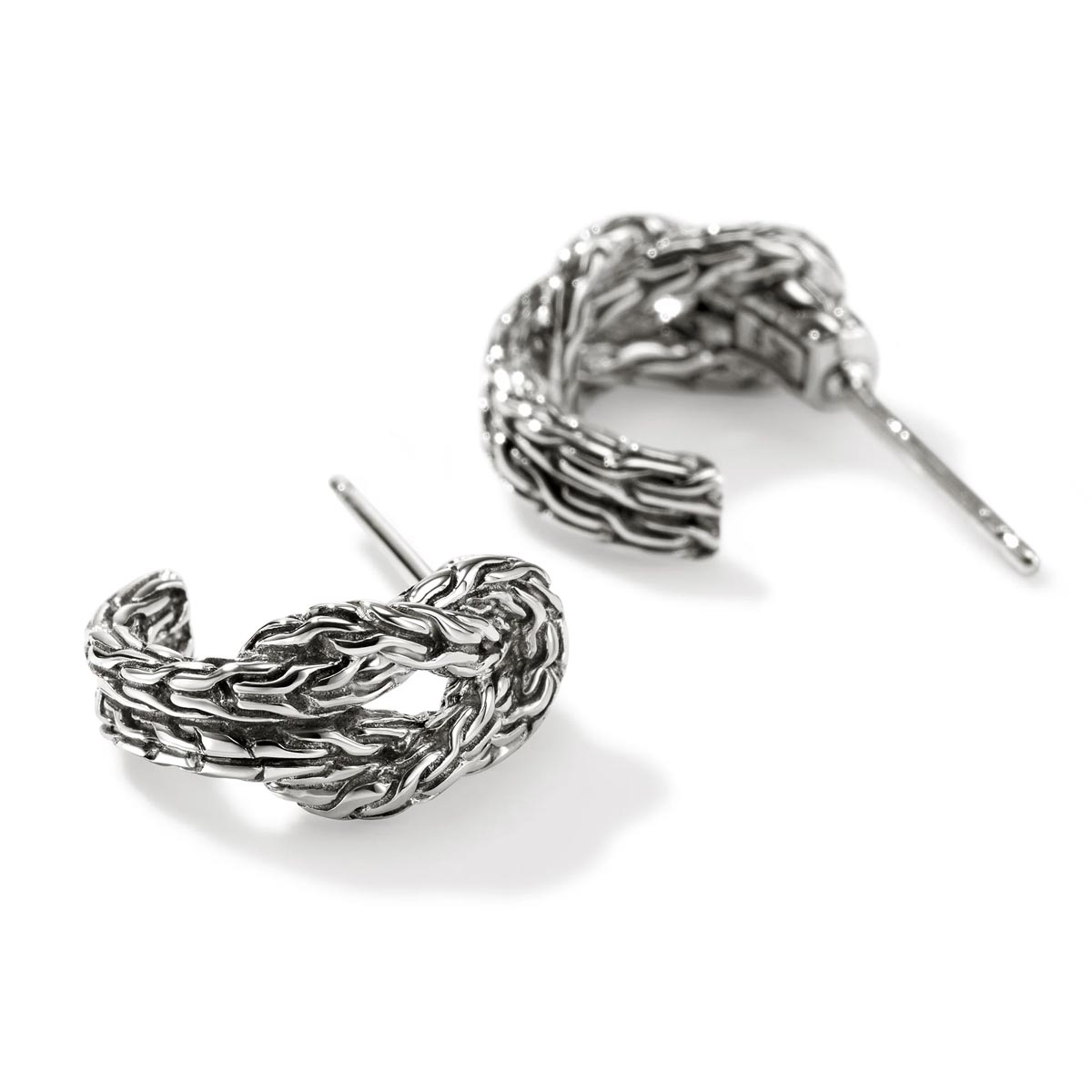 John Hardy Love Knot Hoop Earrings in Sterling Silver
