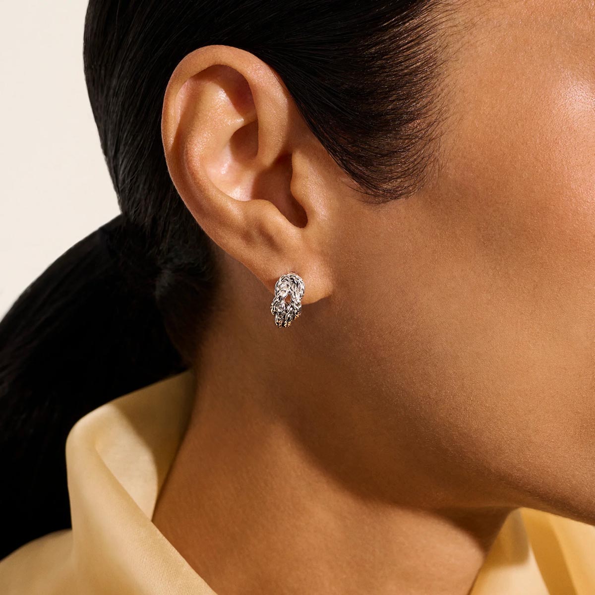 John Hardy Love Knot Hoop Earrings in Sterling Silver